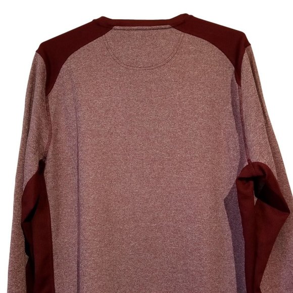 Greg Norman Waffle Knit Pullover Shirt Thermal Tasso Elba Wine/Burgundy XXL EXC - Picture 4 of 10